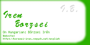 iren borzsei business card